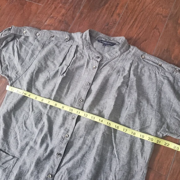 FRENCH CONNECTION GRAY BUTTON DOWN TOP - Picture 5 of 9